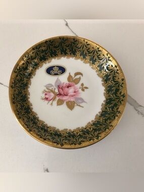 Vintage Aynsley Fine Bone China Rose Trinket Ring Dish Plate NIB